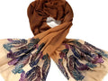 Hand Printed Rust Screen Print Scarf